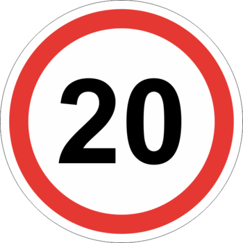 Знак 3.24 ограничение максимальной скорости (20 км/ч) - Охрана труда на строительных площадках - Дорожные знаки - Магазин охраны труда Протекторшоп